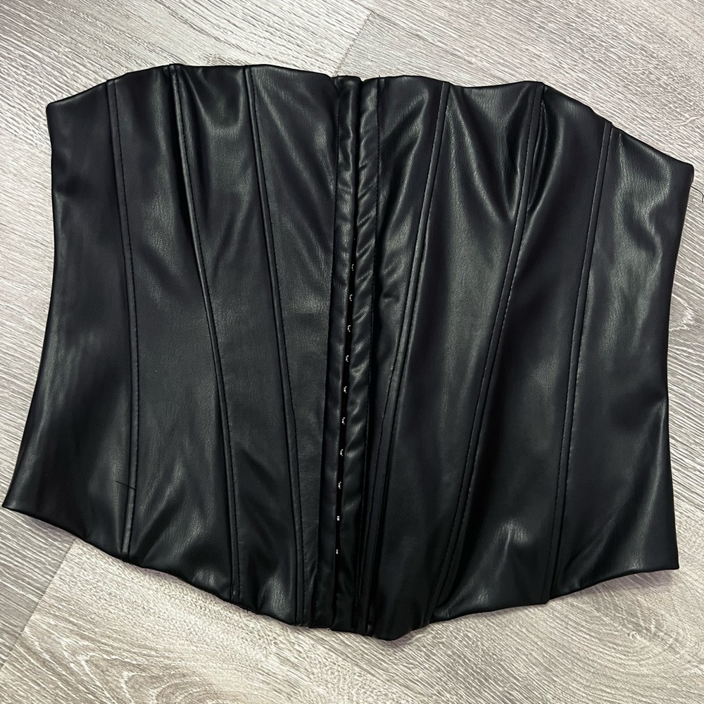 Zara black leather corset SIZE M